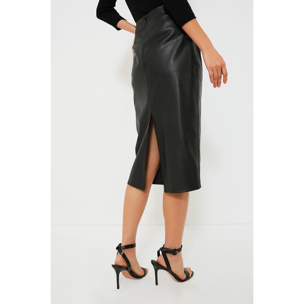 Tuckernuck Pomander Place Monica Faux Leather Skirt Black L - Picture 4 of 14
